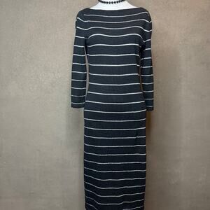 Lauren Ralph Lauren Striped Knit Maxi Dress Women’s S Black Metallic Stripe